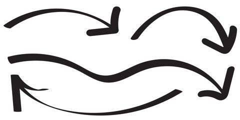 Hand painted arrow drawn with ink brush.