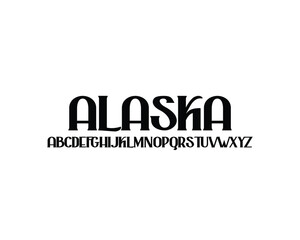 Alaska font for logo and headline. Isolated vector typeset
