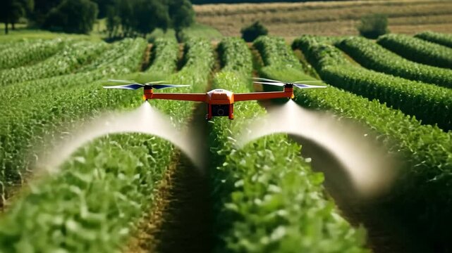 Agriculture with drone technology,representing the use of aerial technology 