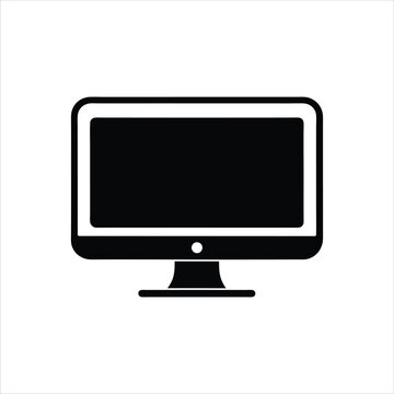 recommend clip art: A vector silhouette of a computer monitor with a white background.