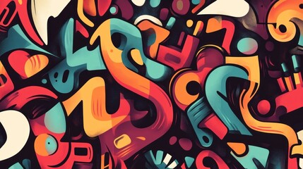 Obraz premium Abstract Colorful Doodle Art