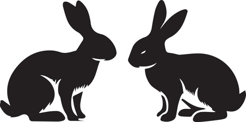 Naklejka premium Rabbit silhouette vector EPS SET