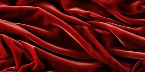 Obraz premium The Deep Red Velvet Drapery Creates a Luxurious and Elegant Atmosphere with its Smooth, Rich Texture and Dramatic Folds.