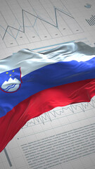 Solomon Islands flag - Waving flag on report analytics data statement