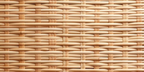 Woven Natural Rattan Basket Texture, Interlaced Strips of Light Brown Bamboo, Natural Materials, Handmade Crafts, Eco-Friendly