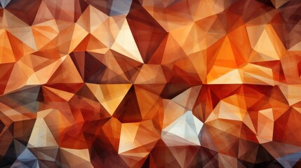 Obraz premium Abstract Geometric Pattern of Interlocking Triangles in Vibrant Orange and Brown Hues