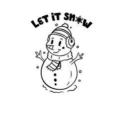 Let it Snow - Cute Snowman 