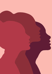 silhouette of a beautiful woman with a red theme color