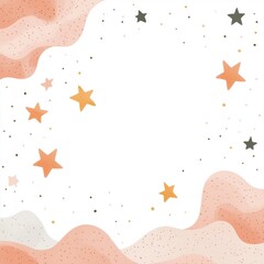 Abstract pastel background with stars and wavy patterns