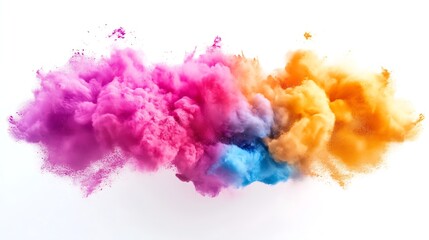 Fototapeta premium Vibrant Explosion of Paint Colors on White Background