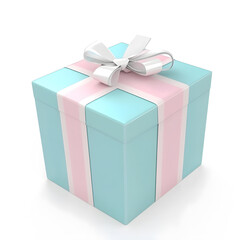 3d gift box for ui design isolated on white background	