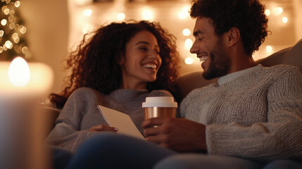 Joyful Couple in Counseling Session with Professional Guidance