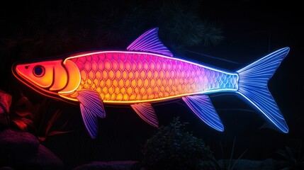 Neon Fish Sculpture