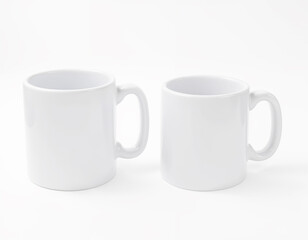Fototapeta premium White Ceramic Mugs Mockup for Branding and Design