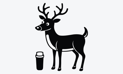 Christmas Day, Reindeer Repair Ointment vector white background illustration Generative Ai