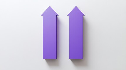 Purple 3D Arrows Split in Two Halves