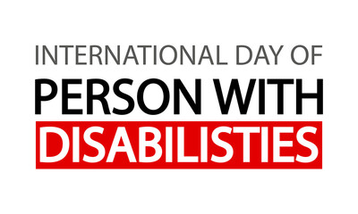 Disability Person Day typography, vector art illustration.
