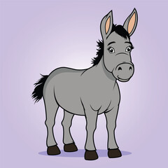 Cute donkey cartoon isolated