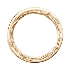 Floral metal golden frame isolated on white background