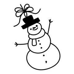 Hand drawn winter Christmas toy. Vector doodle illustration