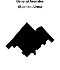 General Arenales department (Buenos Aires) blank outline map