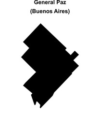 General Paz department (Buenos Aires) blank outline map