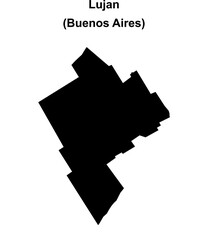 Lujan department (Buenos Aires) blank outline map