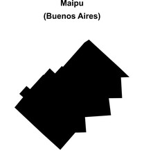 Maipu department (Buenos Aires) blank outline map