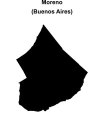 Moreno department (Buenos Aires) blank outline map