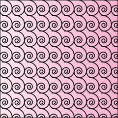 Black and white swirly ornament, vector seamless pattern