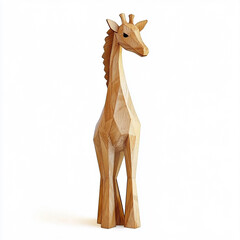 Naklejka premium Wooden giraffe on white background