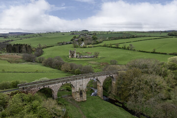 Naklejka premium Edlingham Castle and viaduct Northumberland