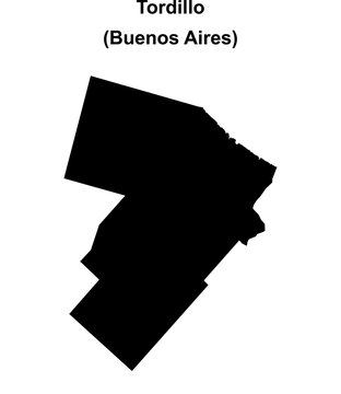 Tordillo department (Buenos Aires) blank outline map