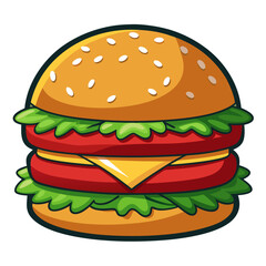 hamburger on white background