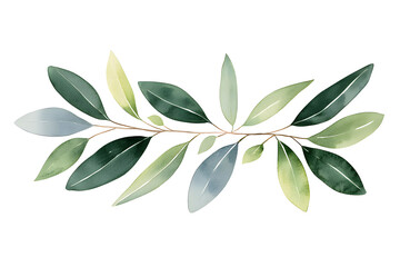 Naklejka premium Watercolor green eucalyptus branch isolated on white