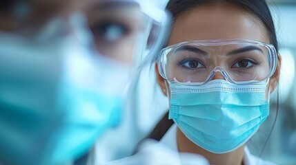 Asian female dentist white coat examines patients teeth precision utilizing various dental tools bright clinic lighting providing clean and professional atmosphere.