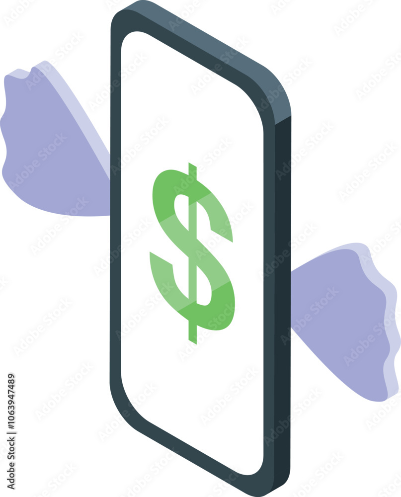 Poster secure mobile payment concept with protecting hands and dollar sign on smartphone screen