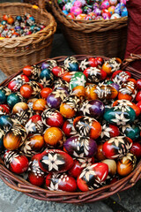 Naklejka premium KRAKOW, POLAND - MARCH 17, 2021: Annual easter fair at the Main Market Square in Krakow, Poland.