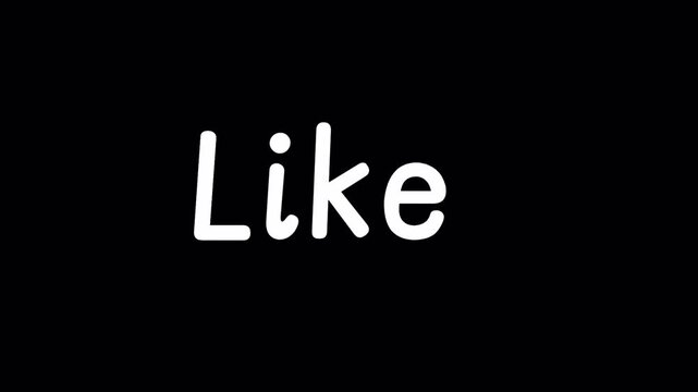 Animation of a word LIKE. Video clip with alpha channel.