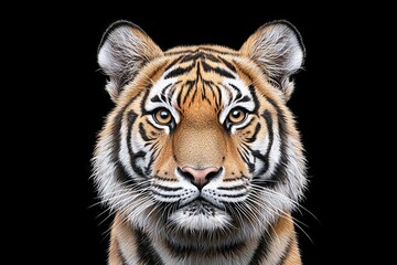 Fototapeta premium Angry Sumatran tiger (Panthera tigris sumatrae) with beautiful portrait
