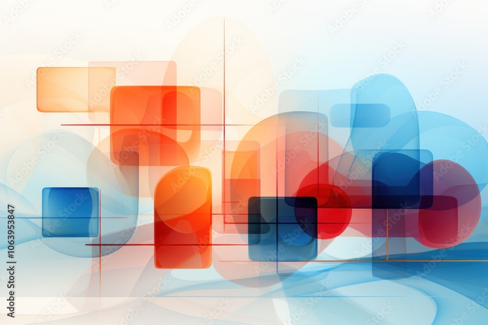 Poster abstract design with colorful shapes and gradients creating a modern visual composition.