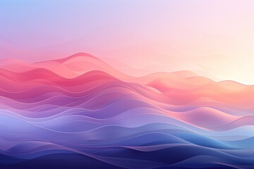 Soft, flowing waves in shades of pink and purple create a serene, abstract landscape.