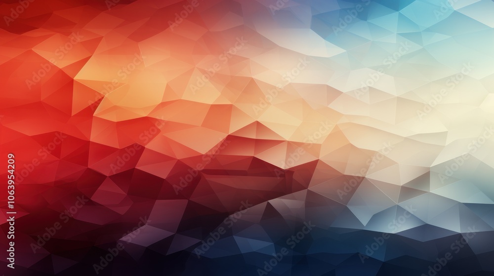 Poster a vibrant abstract geometric pattern with a blend of warm and cool colors.