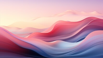 Abstract landscape with flowing waves in soft colors, evoking tranquility and serenity.