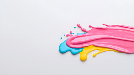 Naklejka premium Rainbow paint splash dripping isolated on white background