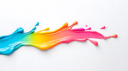 Naklejka premium Rainbow paint splash dripping isolated on white background
