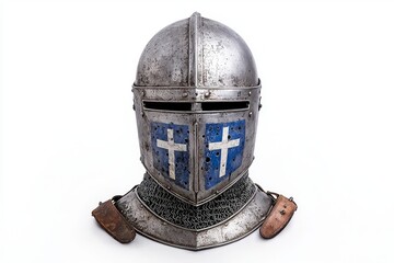Metal knight armour isolated on white
