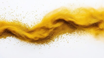 Obraz premium Golden Dust Wave on White Background