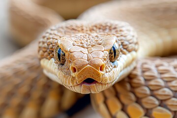 Fototapeta premium Western diamondback rattlesnakes, or Texas diamondback rattlesnakes (Crotalus atrox), are venomous snakes in the United States and Mexico that cause a significant percentage of snakebite deaths.
