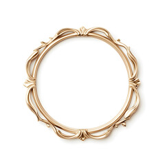 Floral metal golden frame isolated on white background